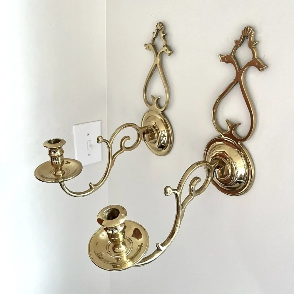 Brass wall sconces set of 2